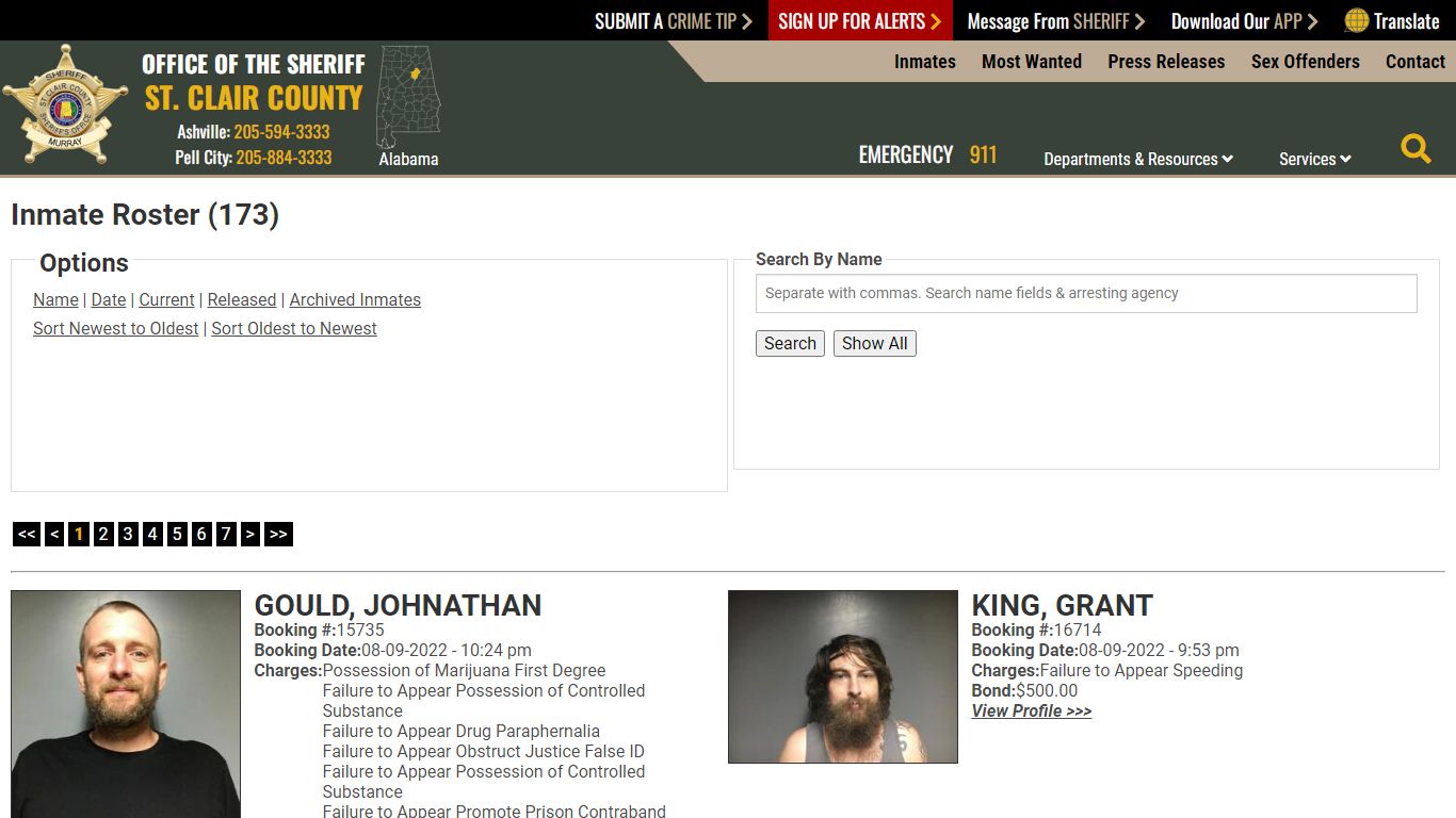 Inmate Roster - St. Clair County Sheriff's Office